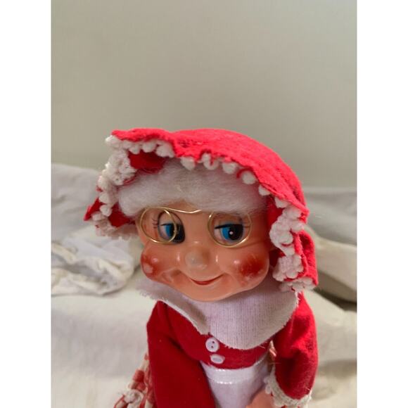 Musical Mrs Claus Windup Kitschy Figures Moving Christmas Holiday 9" Works Vtg - Picture 2 of 8